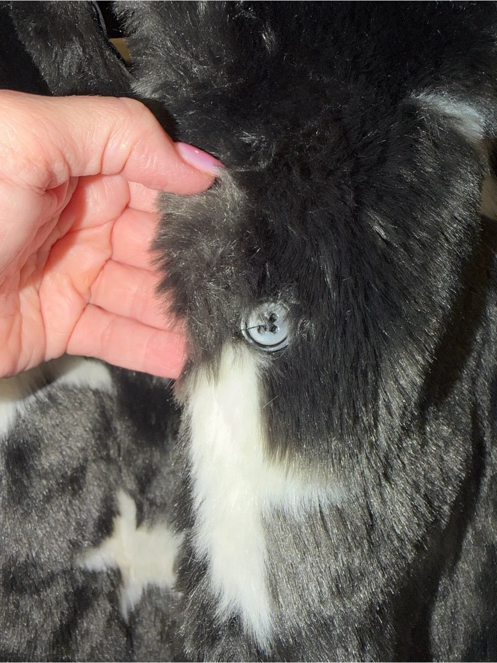 Epic Threads Star-Print Faux Fur Jacket - Gray & White